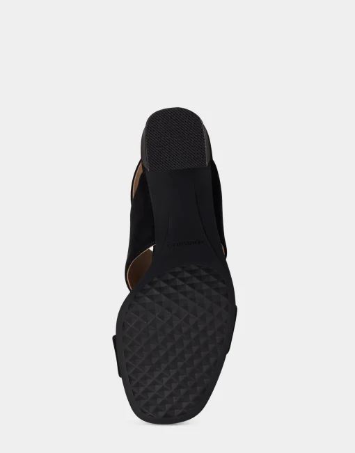 Comfortable Women's Sandal in Black Faux Suede