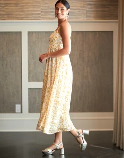 Comfortable Women's Sandal in Gold Genuine Leather