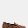 Comfortable Women's Slip On Double Gore Loafer in Leopard Faux Suede Faux Suede