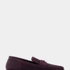Comfortable Women's Stretch Knit Loafer in Deep Aubergine Knit Stretch Flyknit Fabric