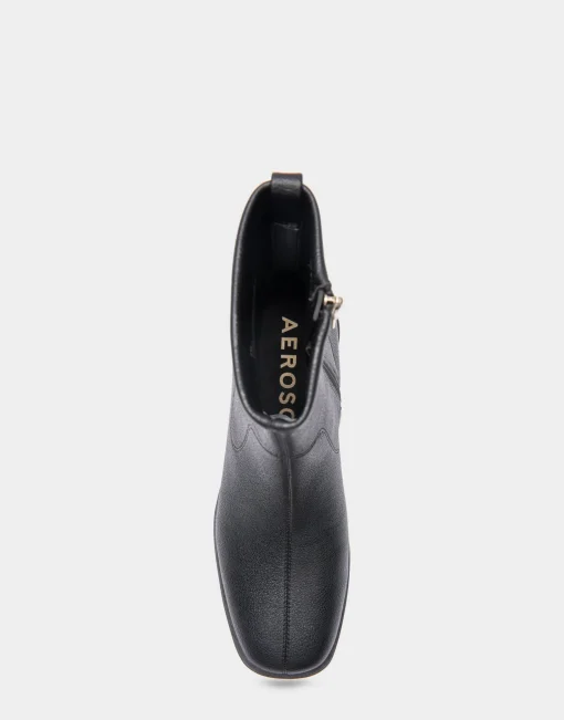 Comfortable Women's Stretch Equestrian Bootie in Black Pebbled Stretch Faux Leather