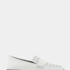 Comfortable Women's Studded Tailored Loafer in White Combo Faux Leather Faux Leather