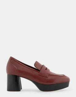 Comfortable Women's Tailored Platform Loafer in Clay Leather