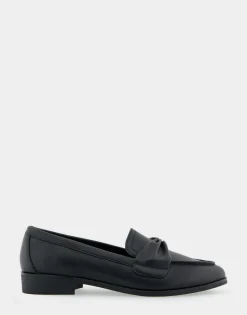 Comfortable Women's Tailored Loafer in Black Faux Leather