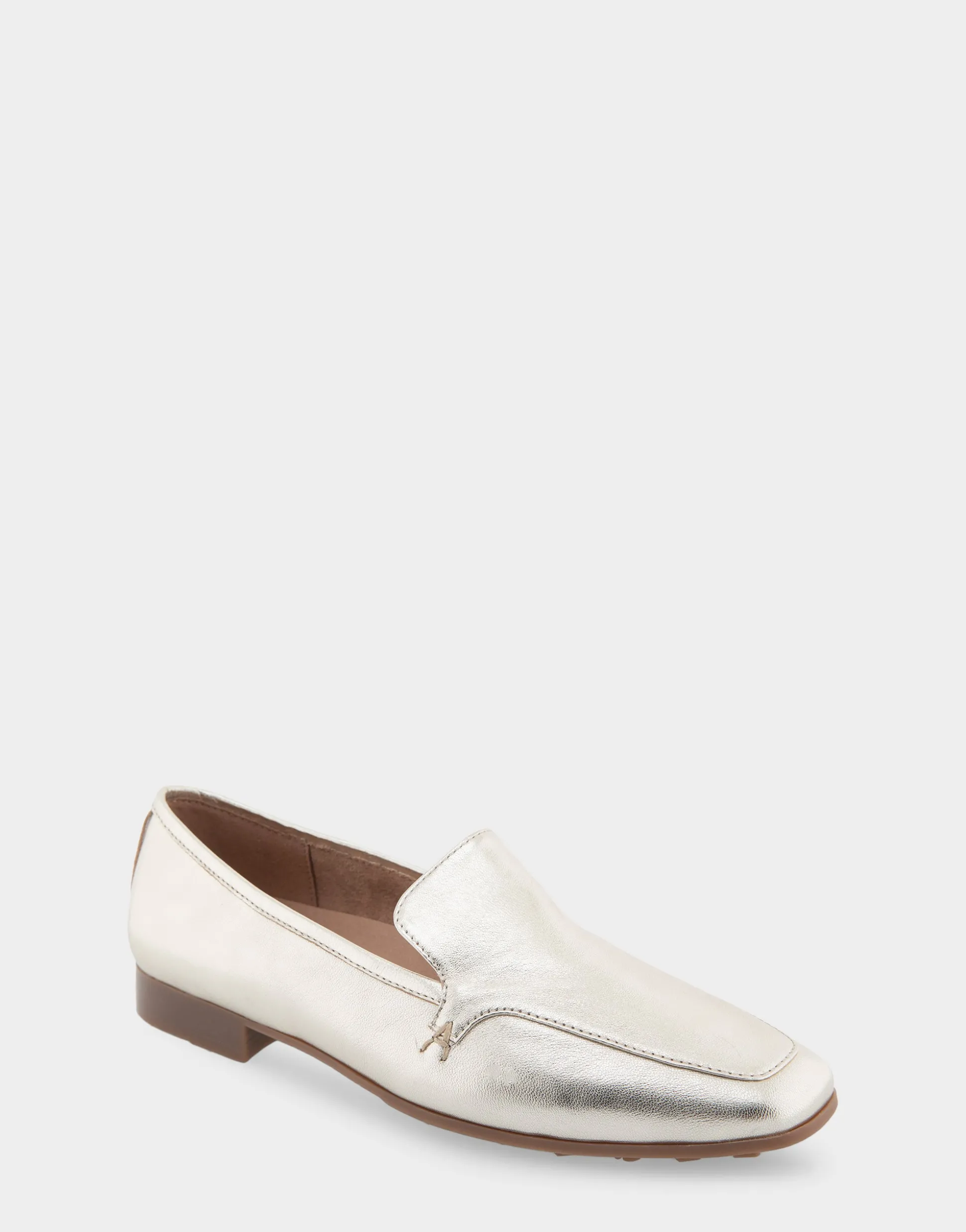 Comfortable Women's Tailored Loafer in Soft Gold Leather