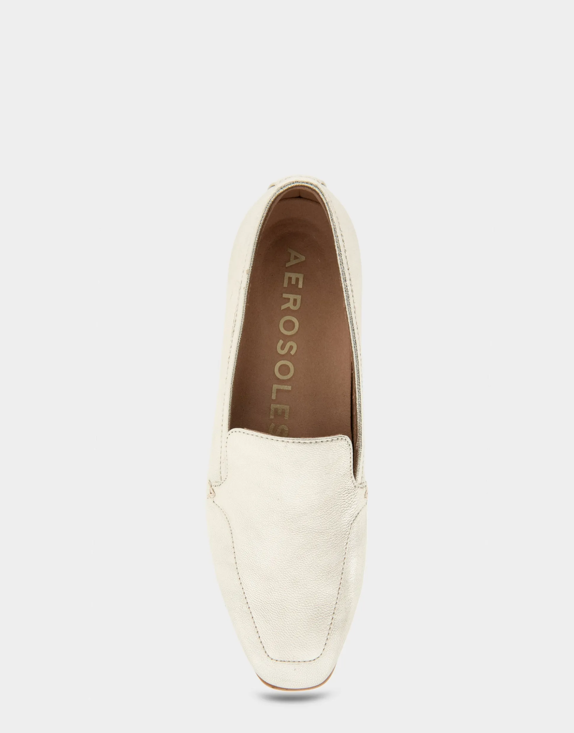 Comfortable Women's Tailored Loafer in Soft Gold Leather