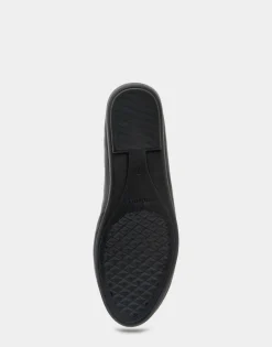 Comfortable Women's Tailored Ballet Flat With Mini Tassels in Black Burnished Faux Leather/faux Suede Faux Leather