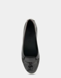 Comfortable Women's Tailored Ballet Flat With Mini Tassels in Burgundy Burnished Faux Leather/faux Suede Faux Leather