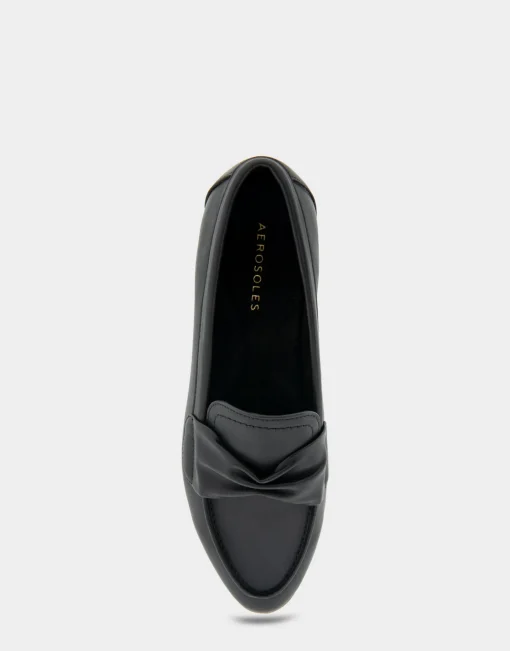 Comfortable Women's Tailored Loafer in Black Faux Leather