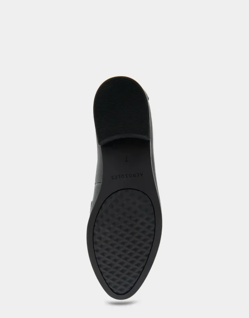 Comfortable Women's Tailored Loafer in Black Faux Leather