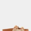 Comfortable Women's Two Band Molded Footbed Sandal in Natural Raffia Combo Raffia Fabric