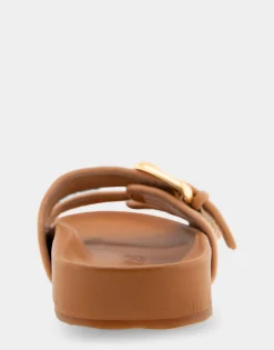 Comfortable Women's Two Band Molded Footbed Sandal in Natural Raffia Combo Raffia Fabric