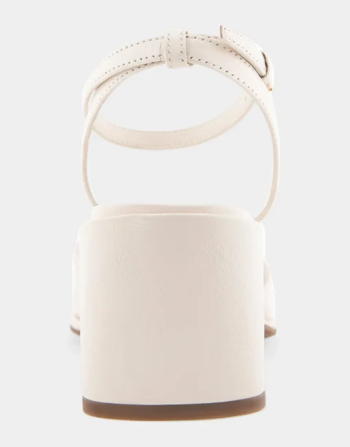 Comfortable Women's Two Piece Ankle Strap Wedge Sandal in Eggnog Leather